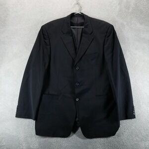 Hugo Boss Blazer‎ Mens 44 Long Black Wool 3 Button Cerruti 1881 Classic